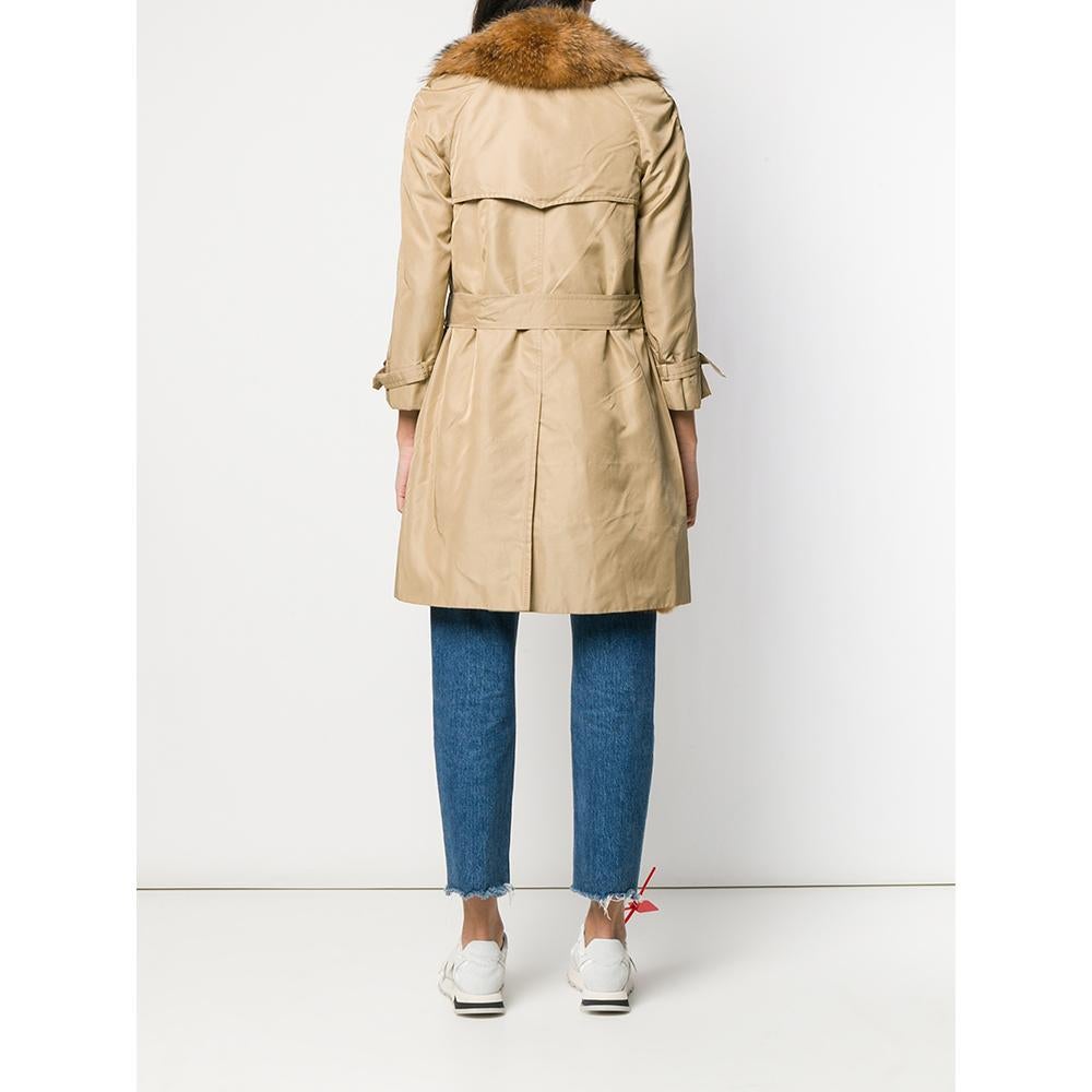 beige coat with fur collar