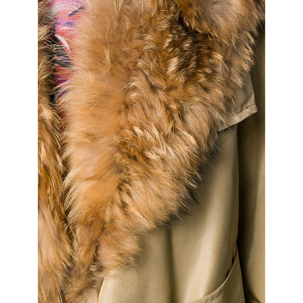 beige coat with fur hood