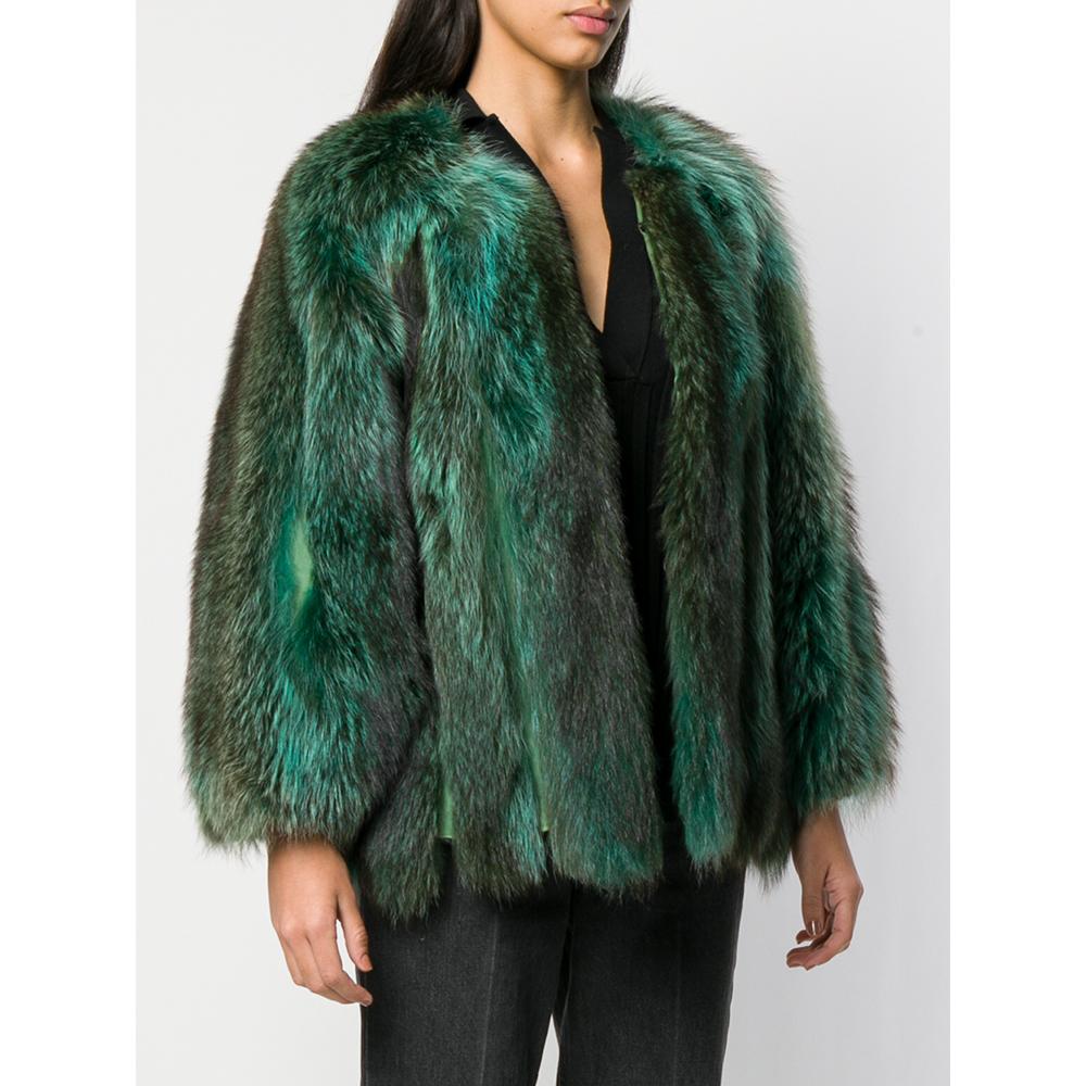 vintage green fur coat