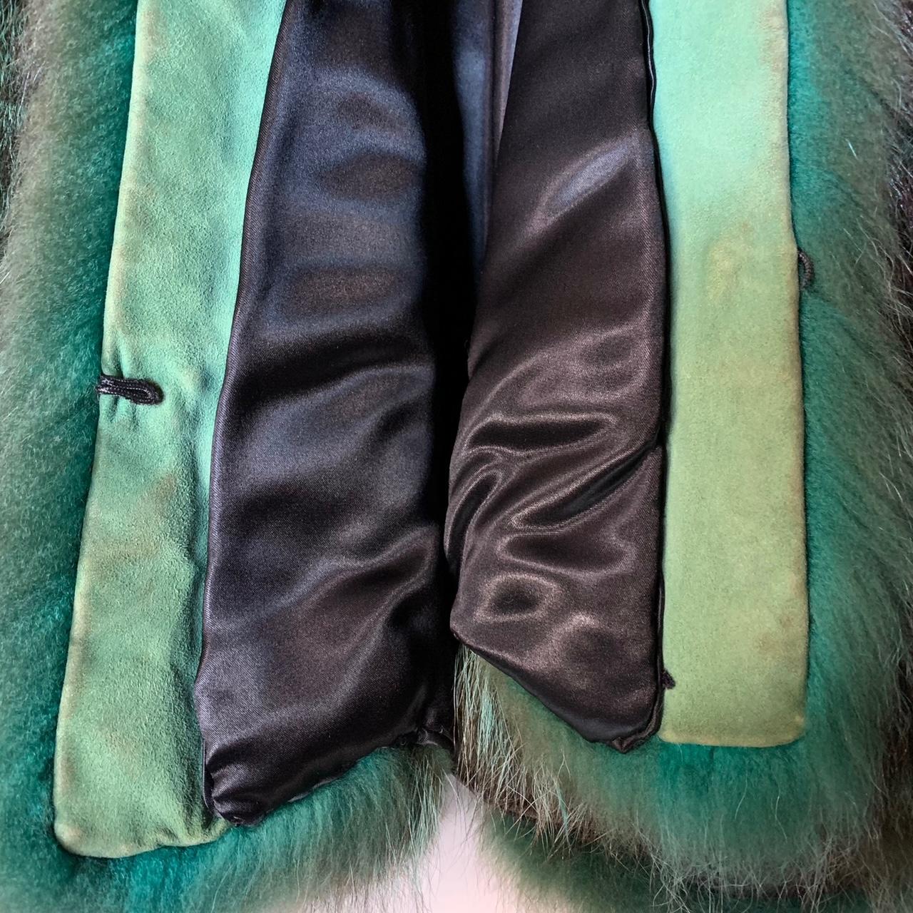 Black 1970s A.N.G.E.L.O. Vintage Cult Green Fox Fur Coat