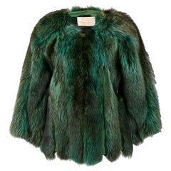 1970s A.N.G.E.L.O. Vintage Cult Green Fox Fur Coat