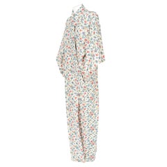 1970s A.N.G.E.L.O. Vintage Cult Ivory Floral Print Kimono