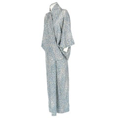1970s A.N.G.E.L.O. Vintage Cult Light Blue Long Kimono