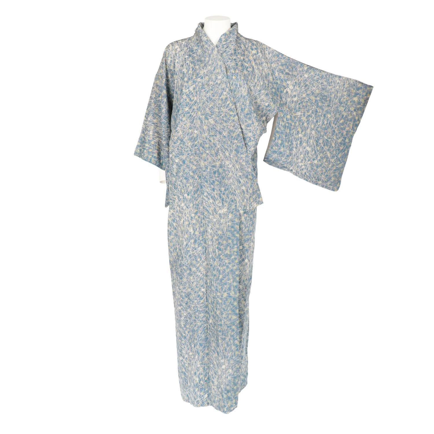 1970s A.N.G.E.L.O. Vintage Cult Light Blue Long Kimono In Excellent Condition In Lugo (RA), IT