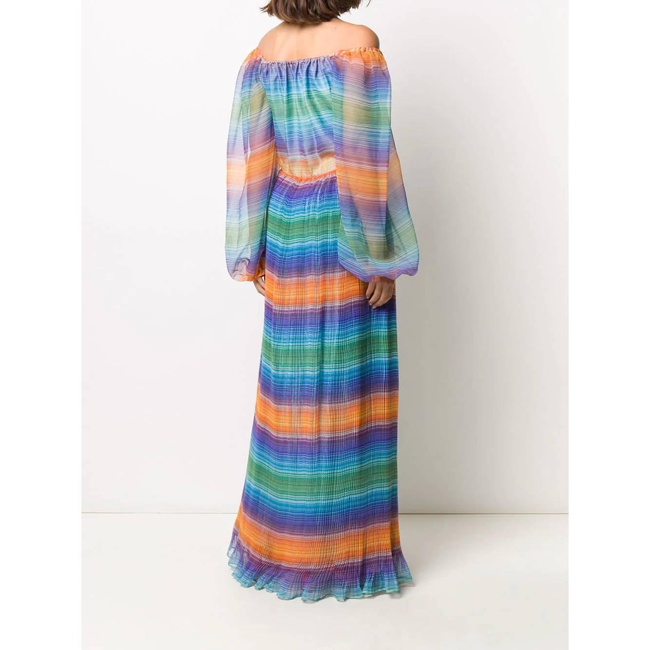 Blue 1970s A.N.G.E.L.O. Vintage Cult multicolor maxi dress