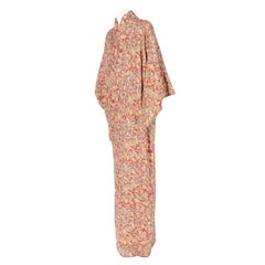 1970s A.N.G.E.L.O. Vintage Cult Red Floral Print Kimono