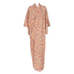 1970s A.N.G.E.L.O. Vintage Cult Red Floral Print Kimono