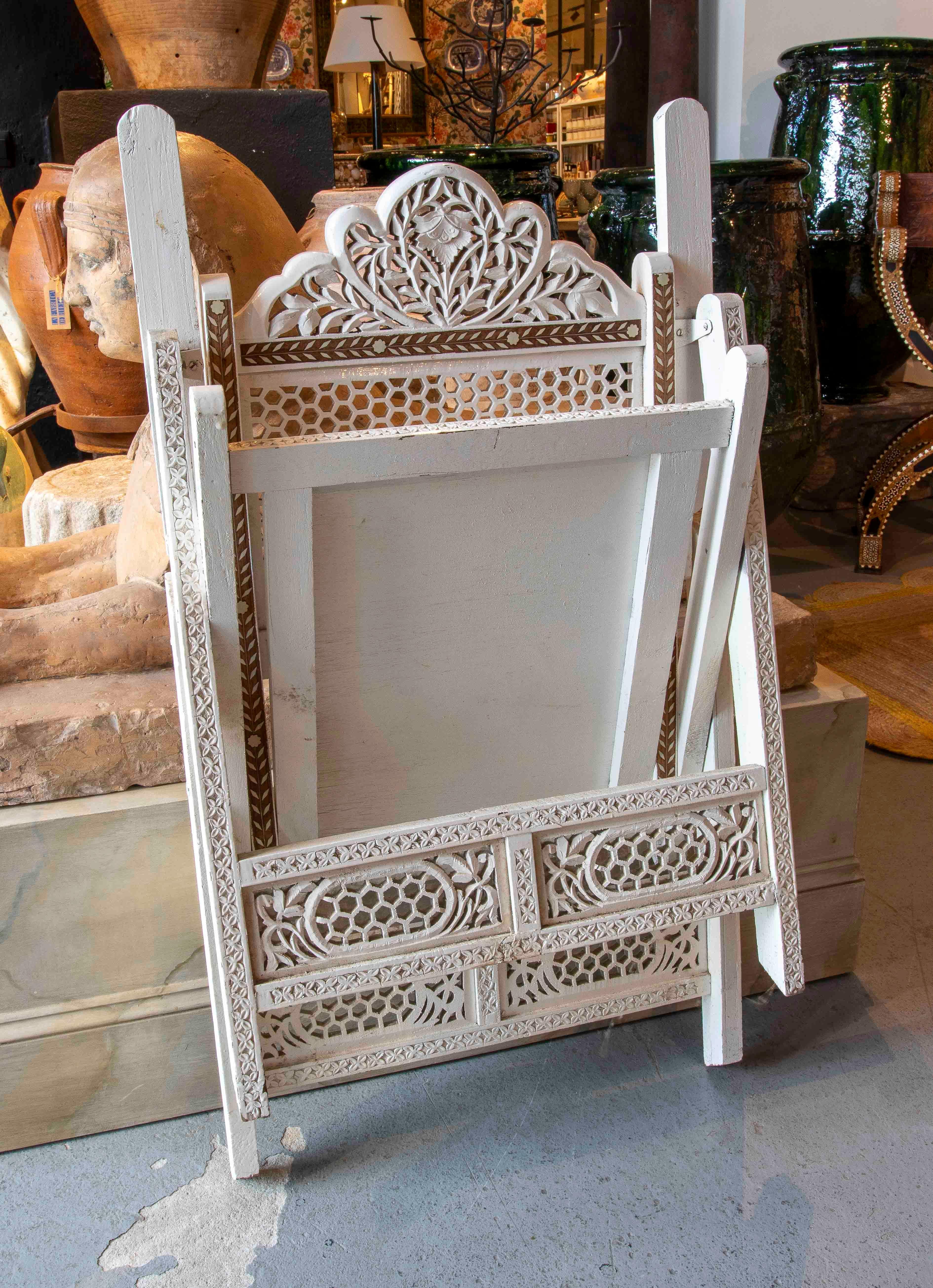 1970s Anglo-Indian Folding Chair with Bone Inlay For Sale 5