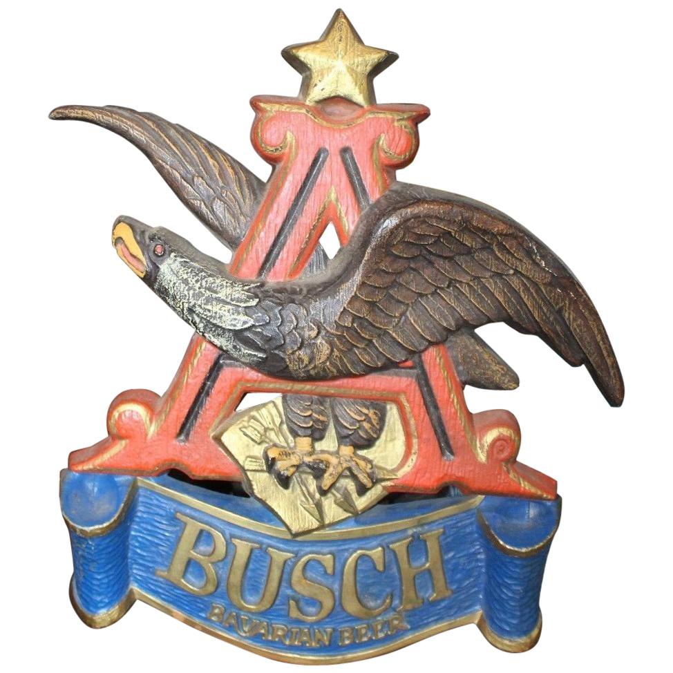 1970s Anheuser Busch Bavarian Beer Plastic Sign Eagle For Sale