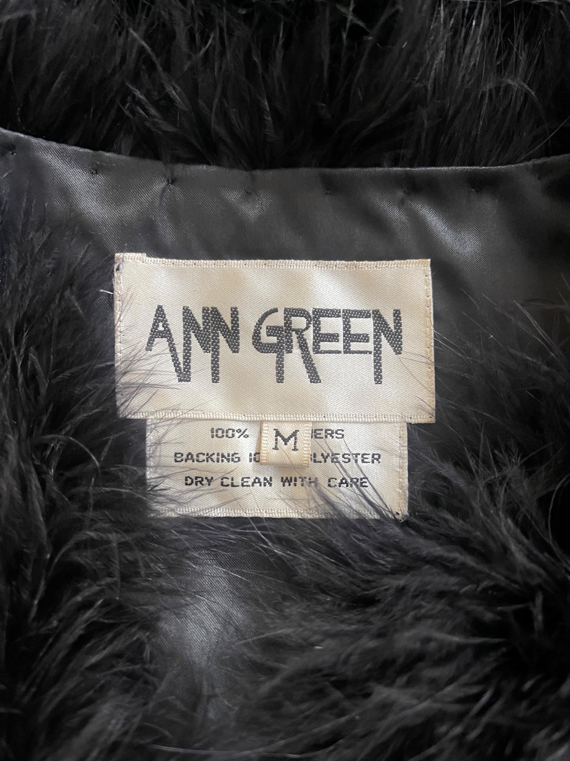 Donna Giacca in piume di marabù Ann Green degli anni '70 in vendita