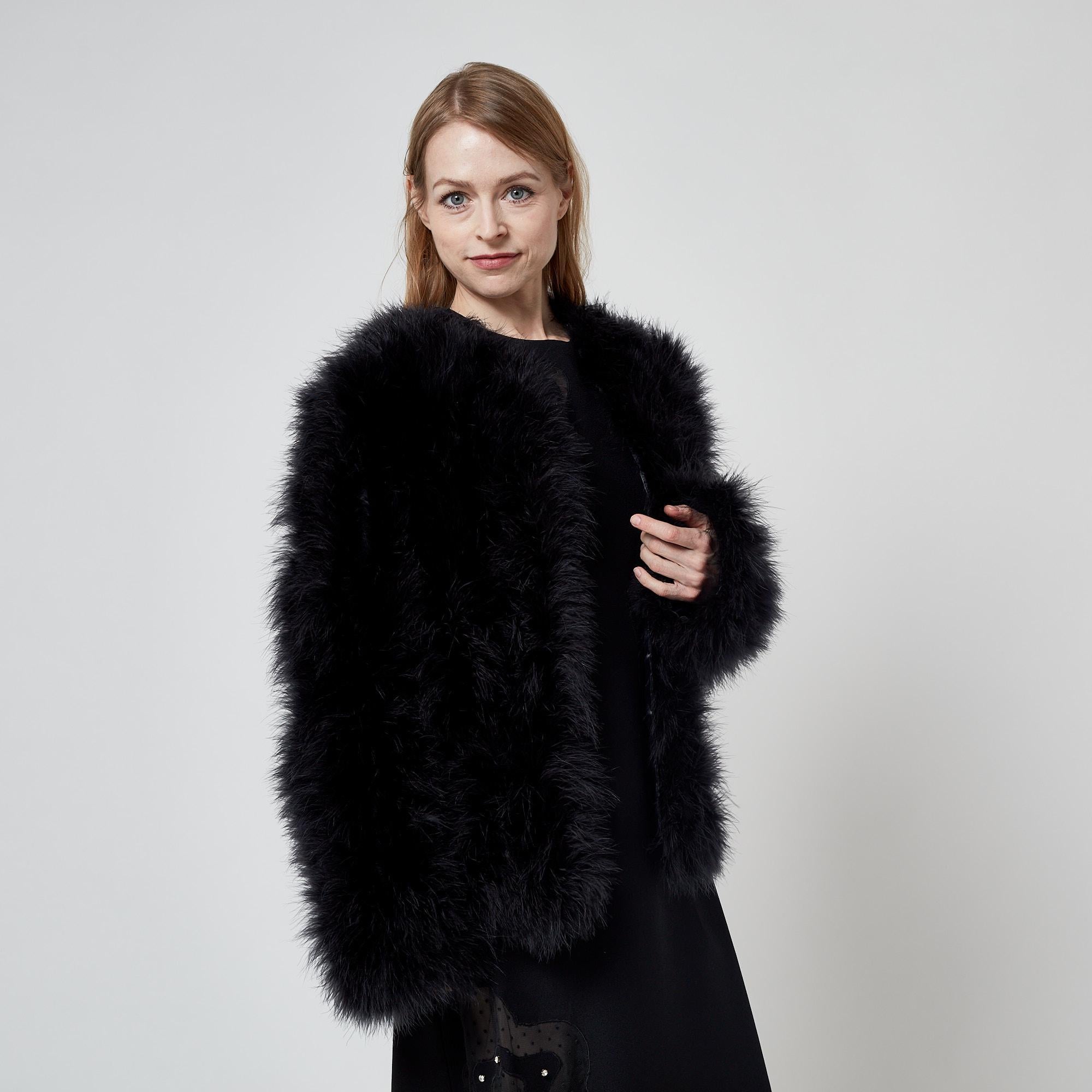 Giacca in piume di marabù Ann Green degli anni '70 in vendita 1