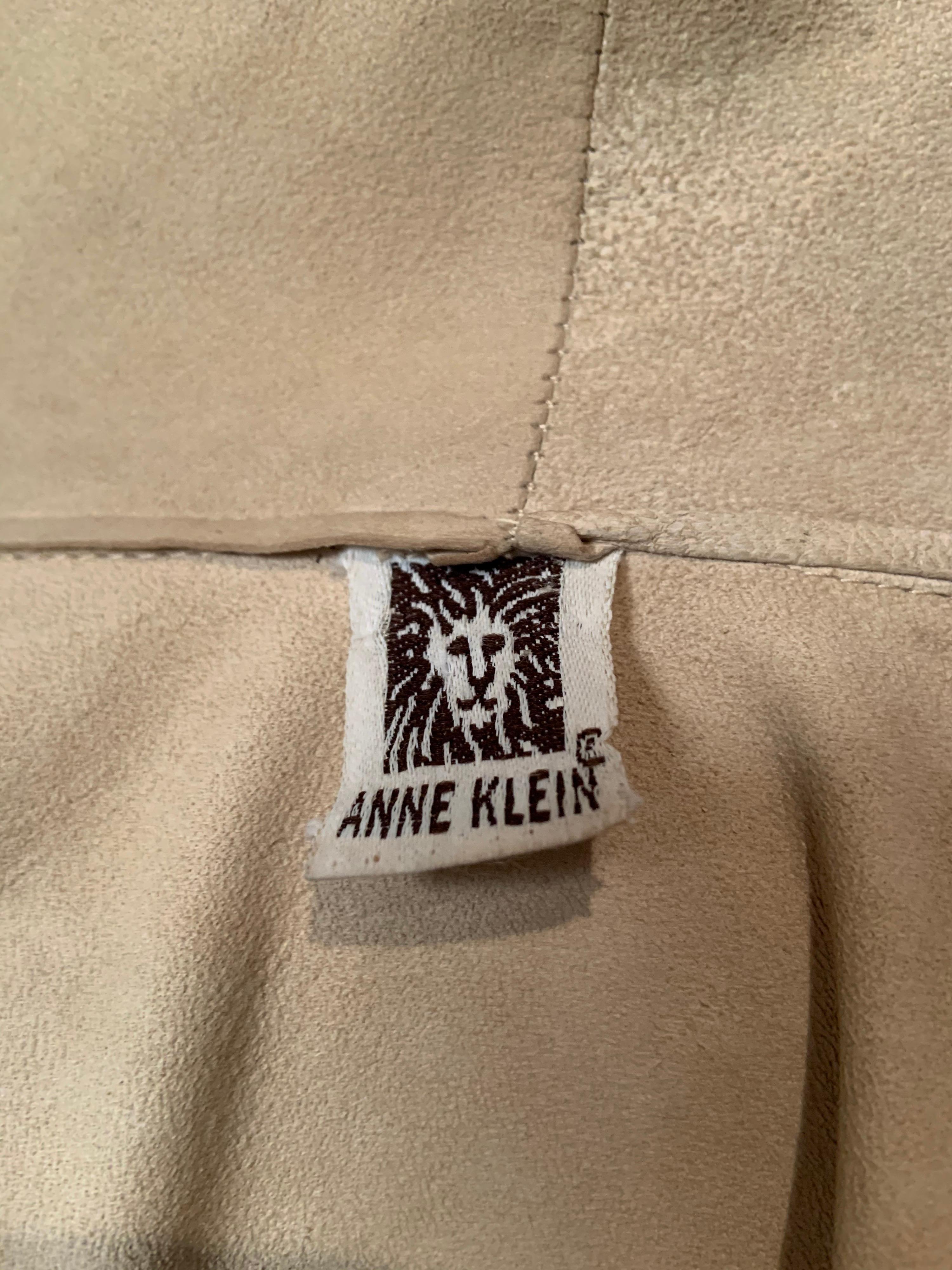 1970's Anne Klein Pale Beige Chamois Suede Jacket with Hood  9