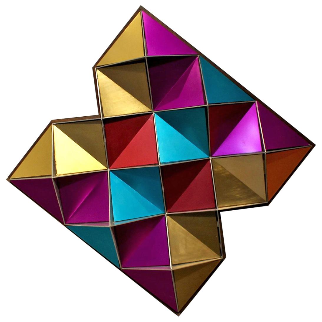 1970s Anodized Aluminium Three Dimensional Geometric Wall Art For Sale