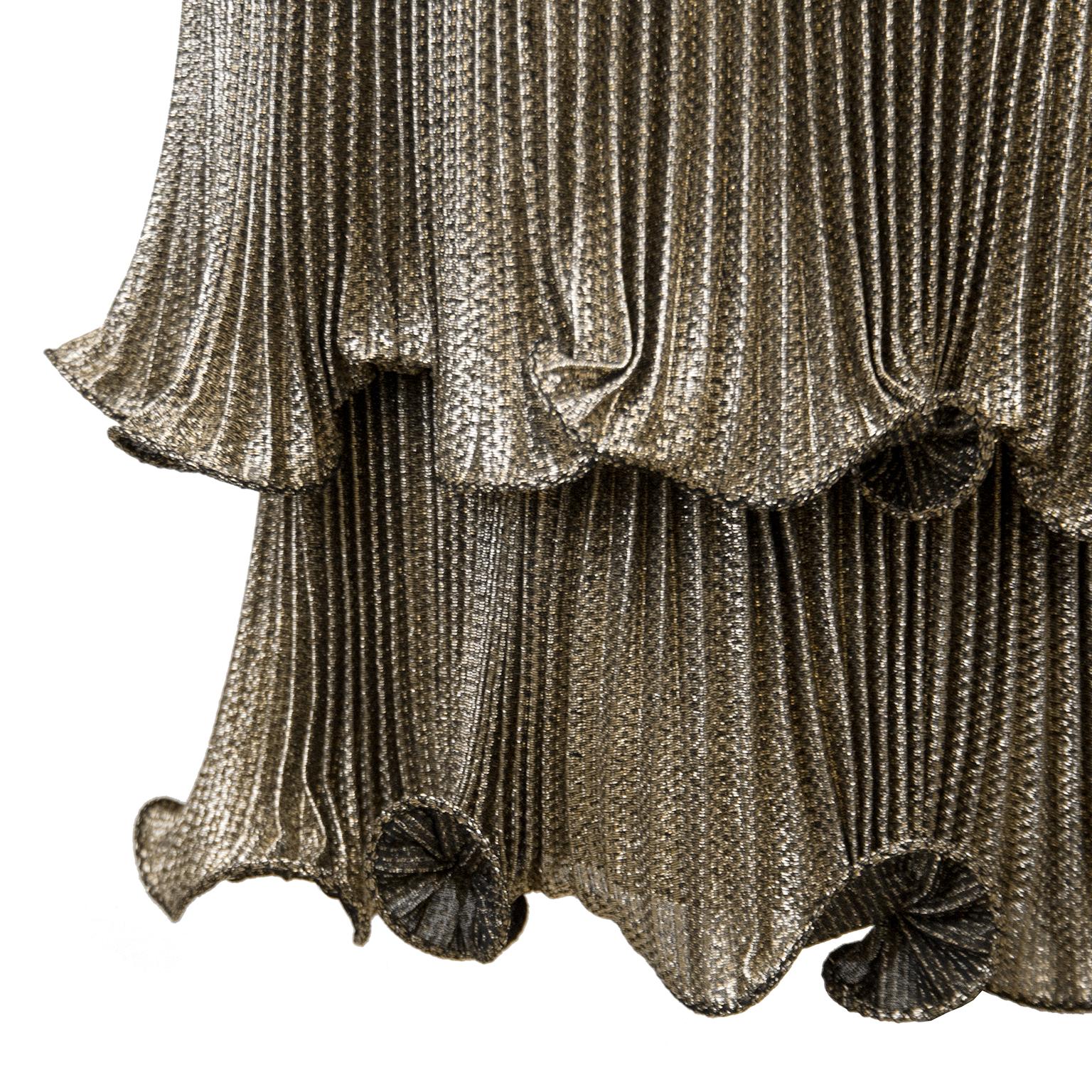 black and gold pleated dress
