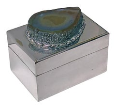 1970’s Anthony Redmile London silver plate and agate Box