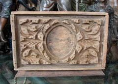 1970s Antique Decorative Mold Carved Wood with Central Medallion