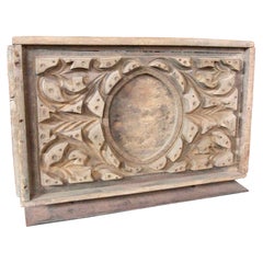 1970s Antique Decorative Mold Carved Wood with Central Medallion