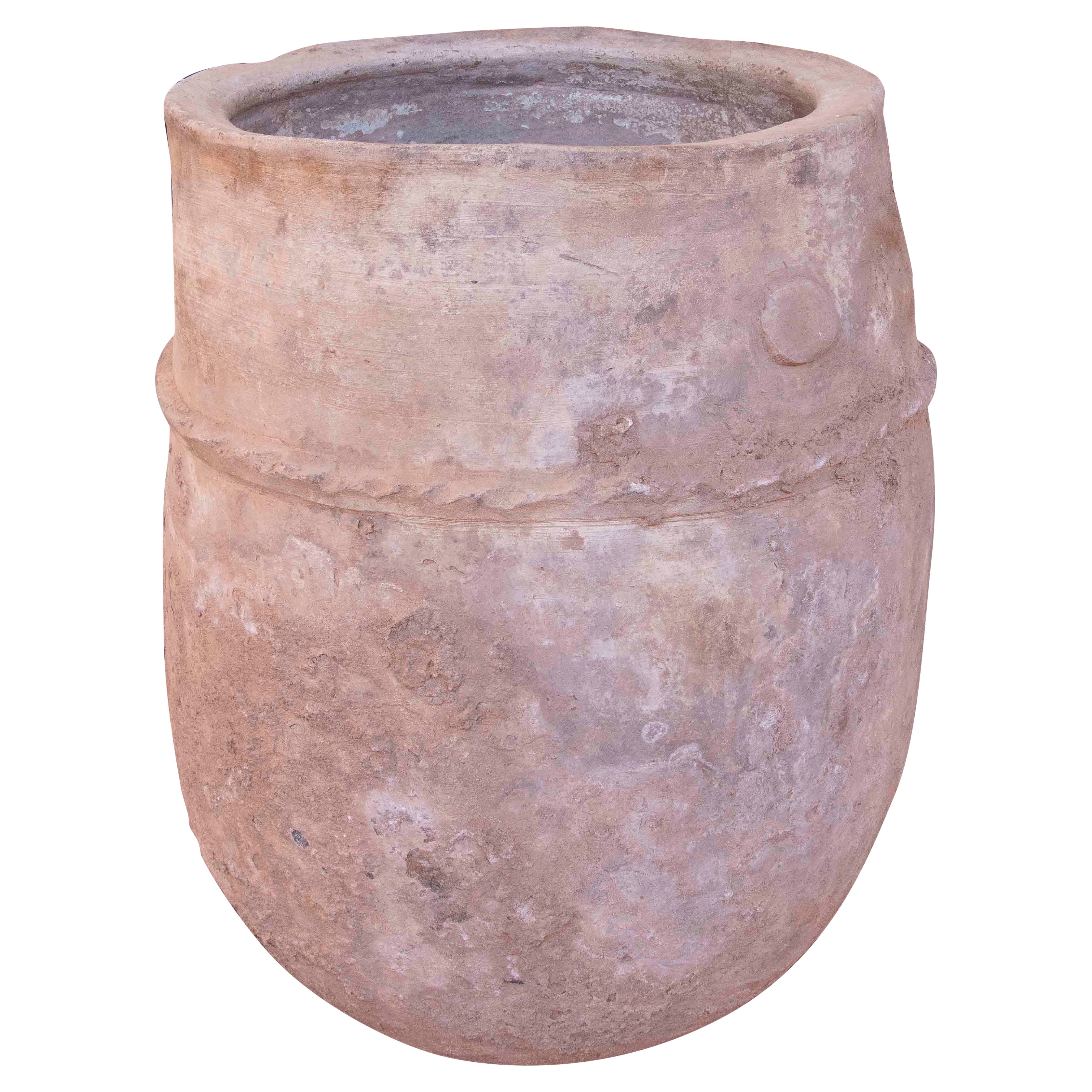 Jarre rustique en terre cuite faite à la main, datant des années 1970 en vente