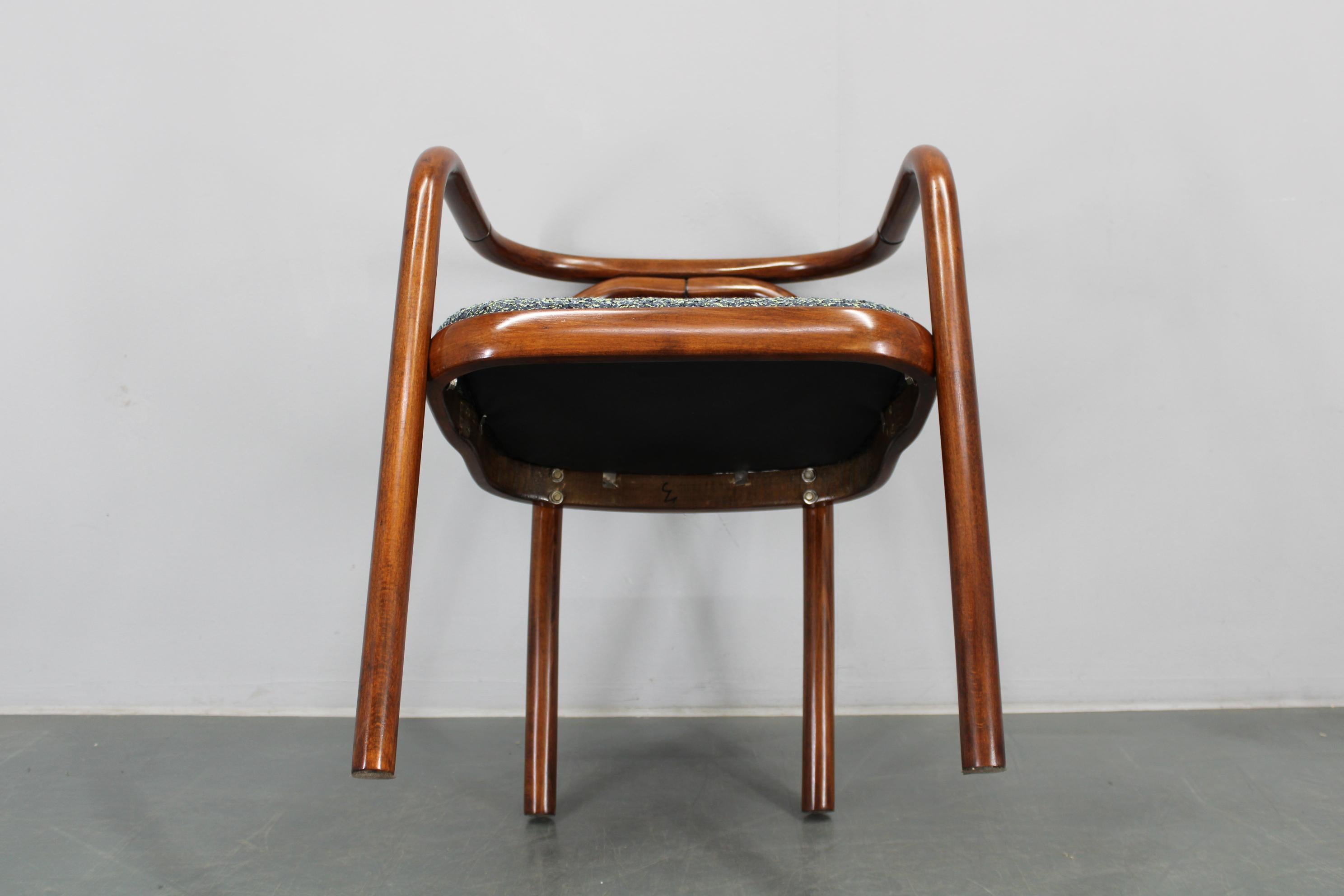 1970er Antonin Suman Buche Bugholz restaurierter Beistellstuhl von Ton, Tschechoslowakei im Angebot 9