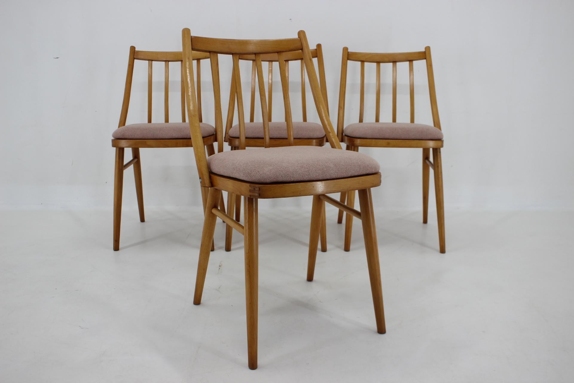 1970s Antonin Suman Beech Dining Chairs, Set of 4 For Sale 5