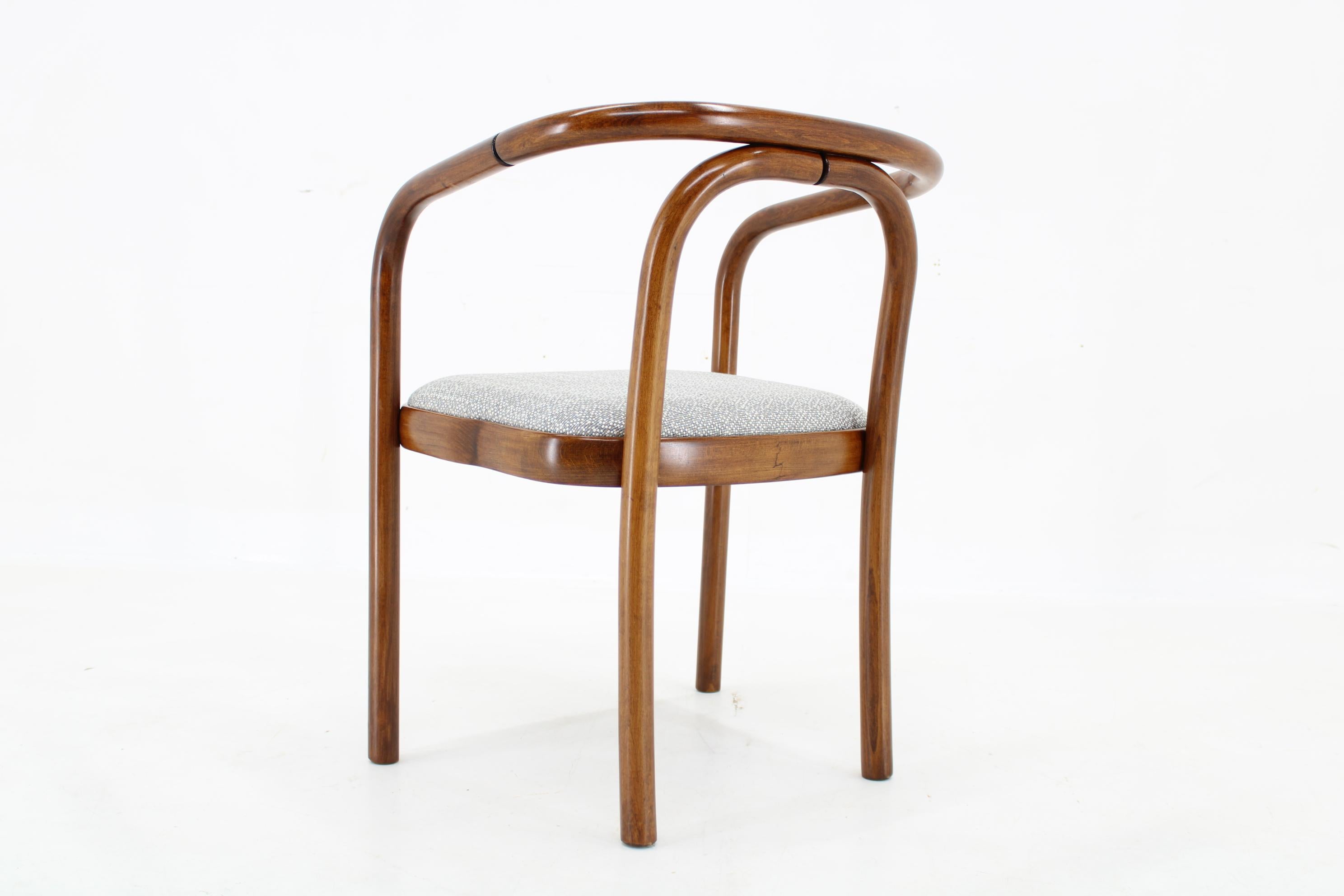 Czech 1970s Antonin Suman Chair by TON in Zinc Fabric  For Sale