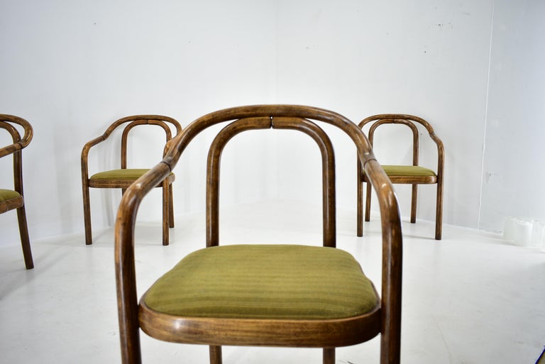 1970s, Antonin Suman Dining Chairs by Ton In Good Condition For Sale In Praha, CZ