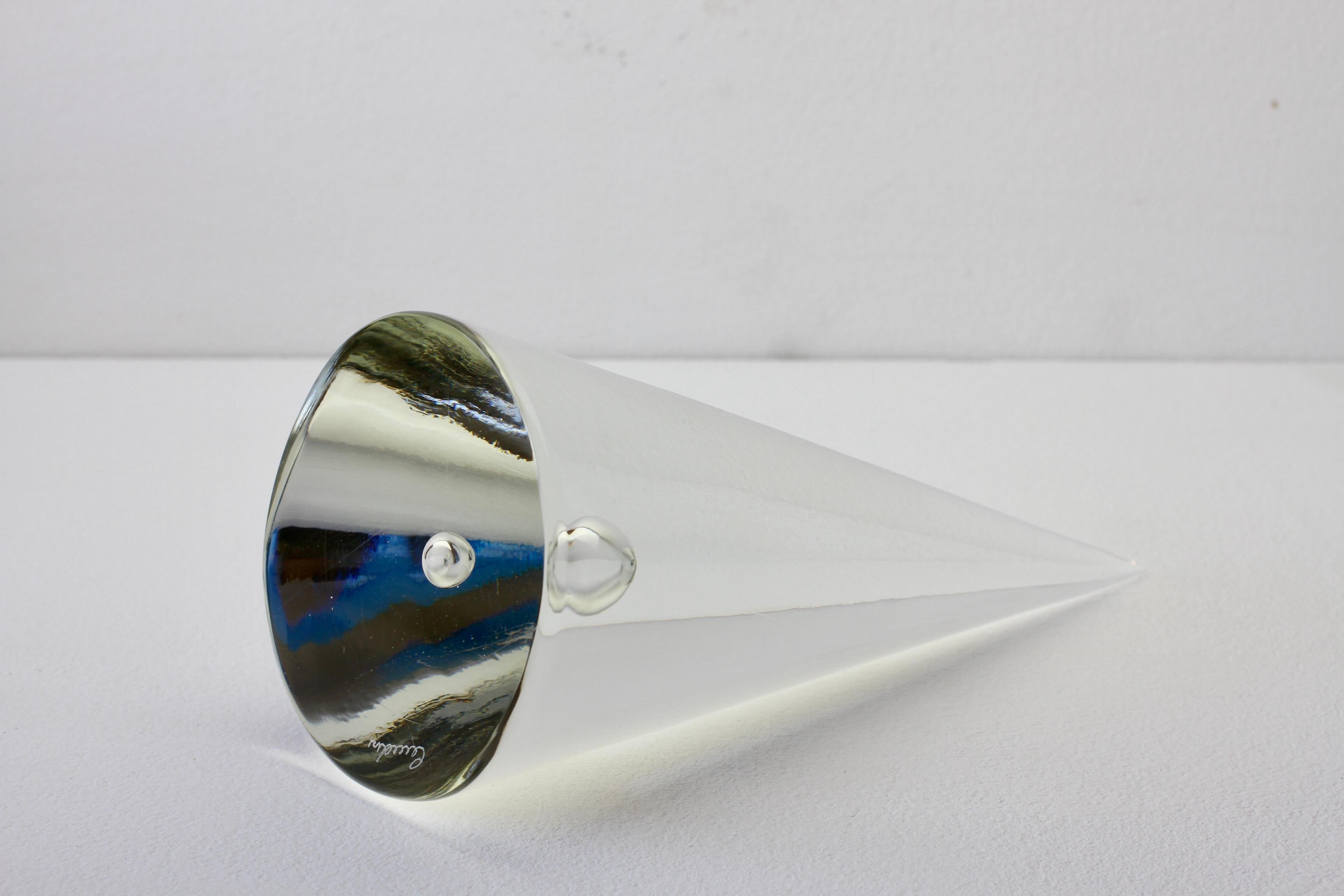 Murano Glass 1970's Antonio Da Ros 'Attr.' for Cenedese Clear Murano Bubble Glass Paperweight For Sale