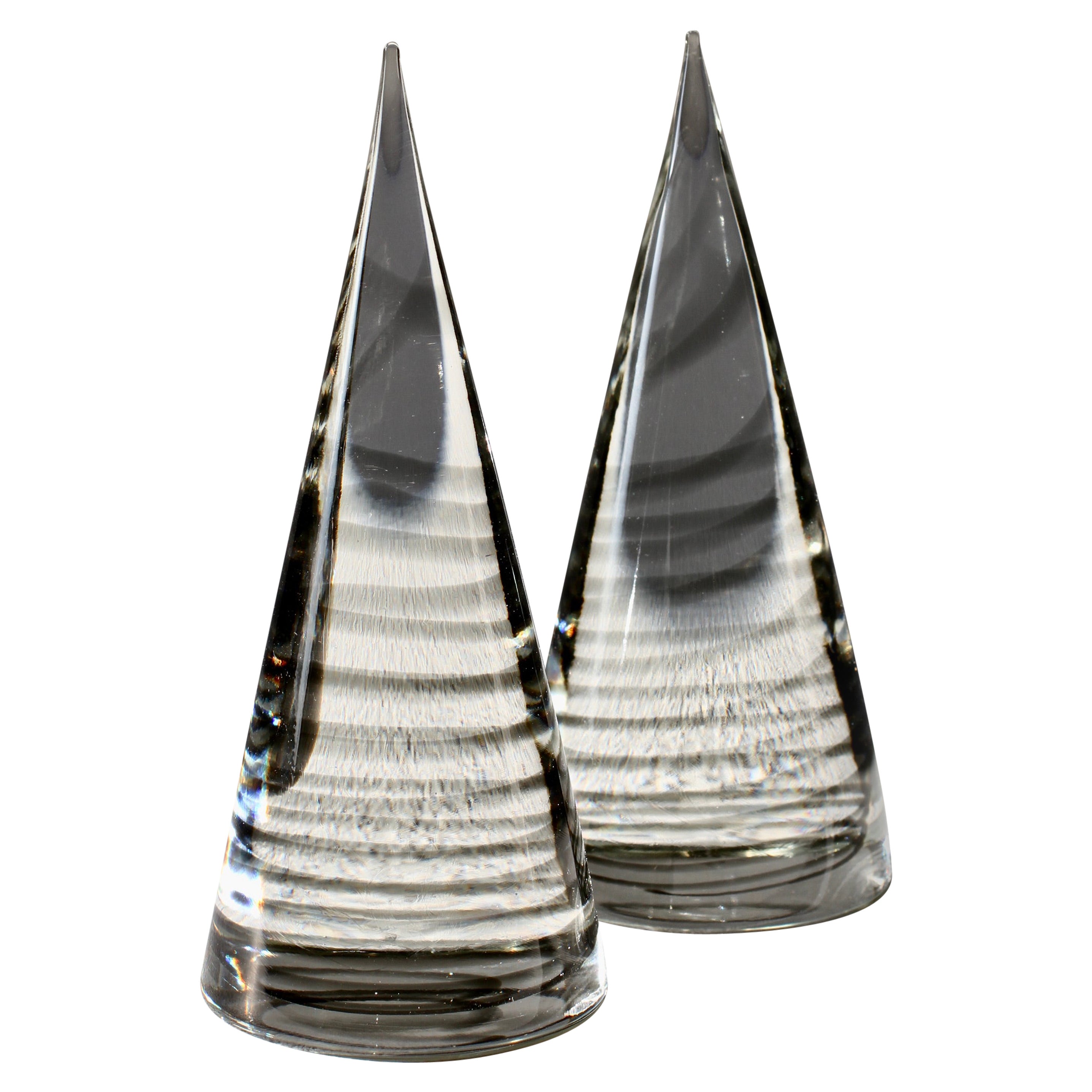 1970er Antonio da Ros 'Attr.' für Cenedese Paperweights aus klarem Murano-Glas mit Spirale im Angebot