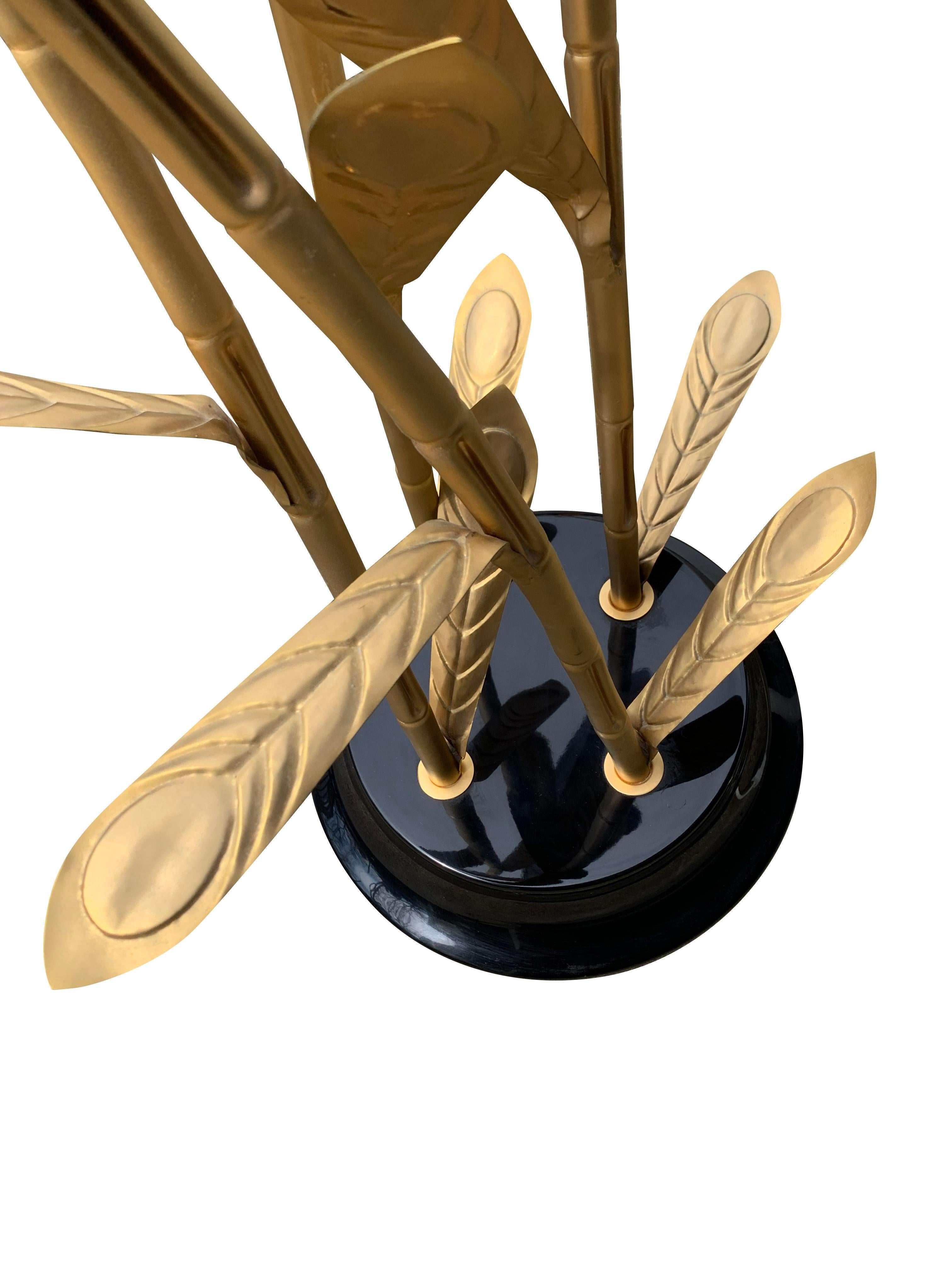 Late 20th Century 1970s Antonio Pavia Modern Brass Palm Floor Lamp