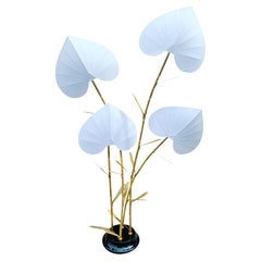 1970s Antonio Pavia Modern Brass Palm Floor Lamp