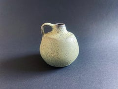 1970s Apple Green Studio Ceramic Vase by Römhild Gramann Fat Lava Glaze, Germany