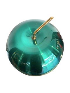 1970s Apple Ice Bucket by Daydream in Anodised Vibrant Green with Brass Handle