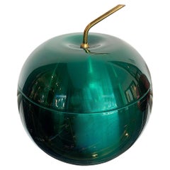 Retro 1970s Apple Ice Bucket by Daydream in Anodised Vibrant Green with Brass Handle