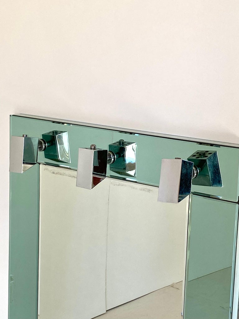 1970s, Aqua Green Glass Wall Mirror For Sale at 1stDibs