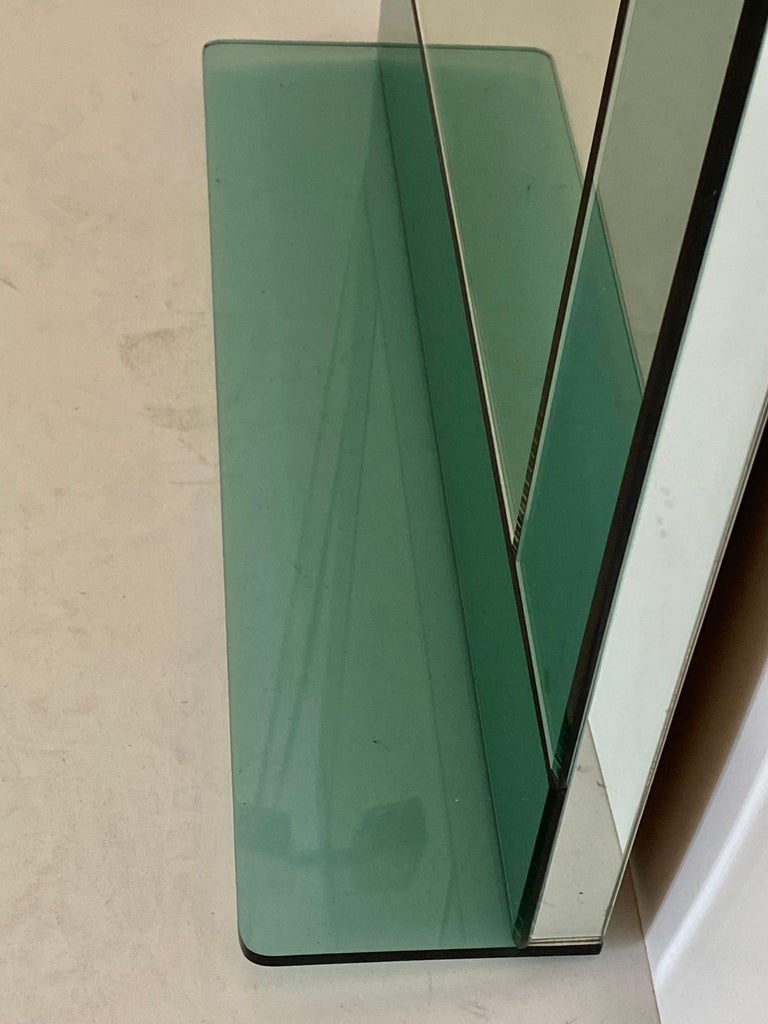 1970s, Aqua Green Glass Wall Mirror For Sale at 1stDibs