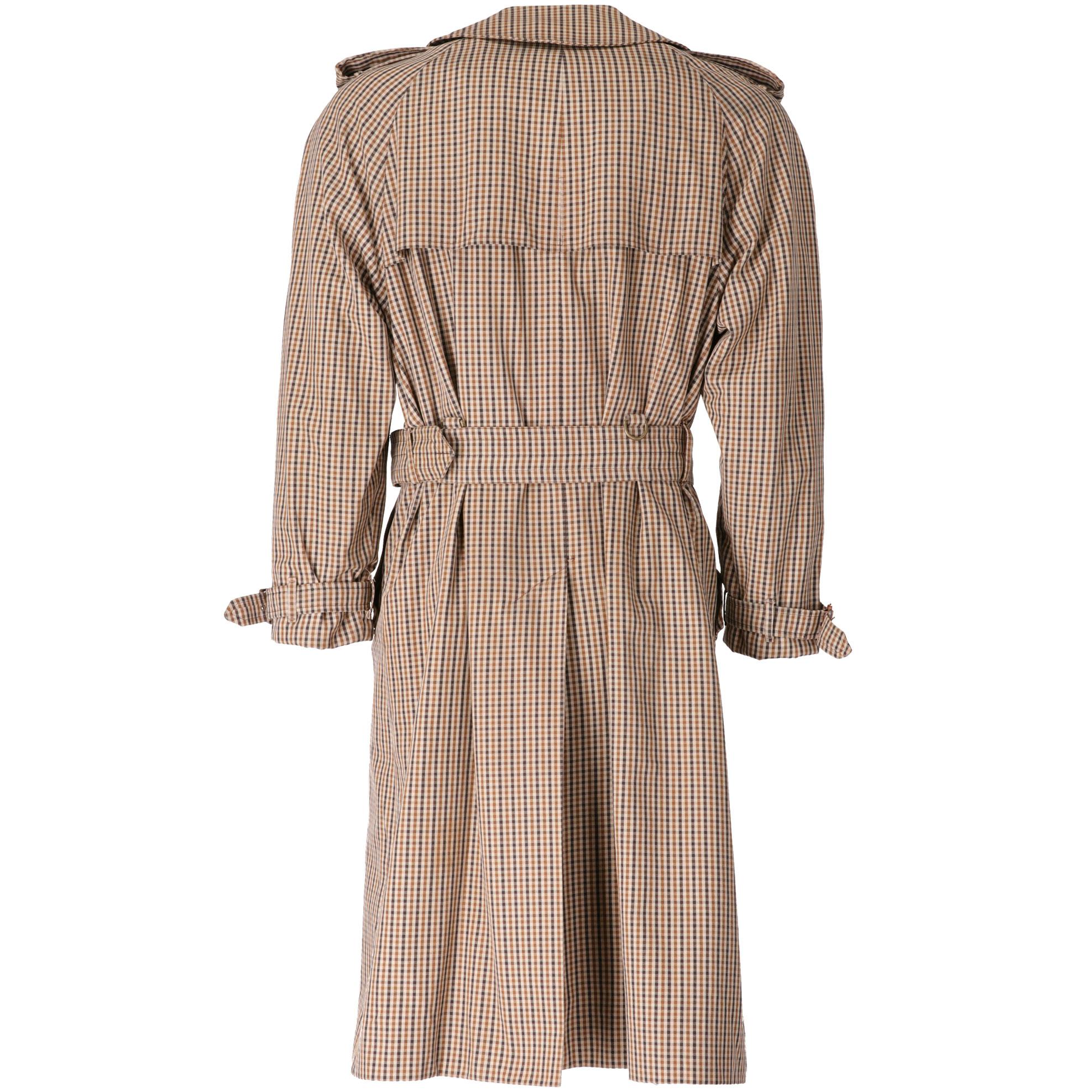 Brown 1970s Aquascutum Vichy Trench Coat