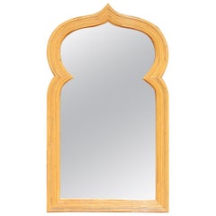 1970s Arabian Arched Bamboo Mirror