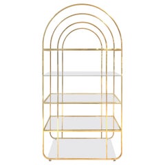 1970s Arched Top Brass Étagère