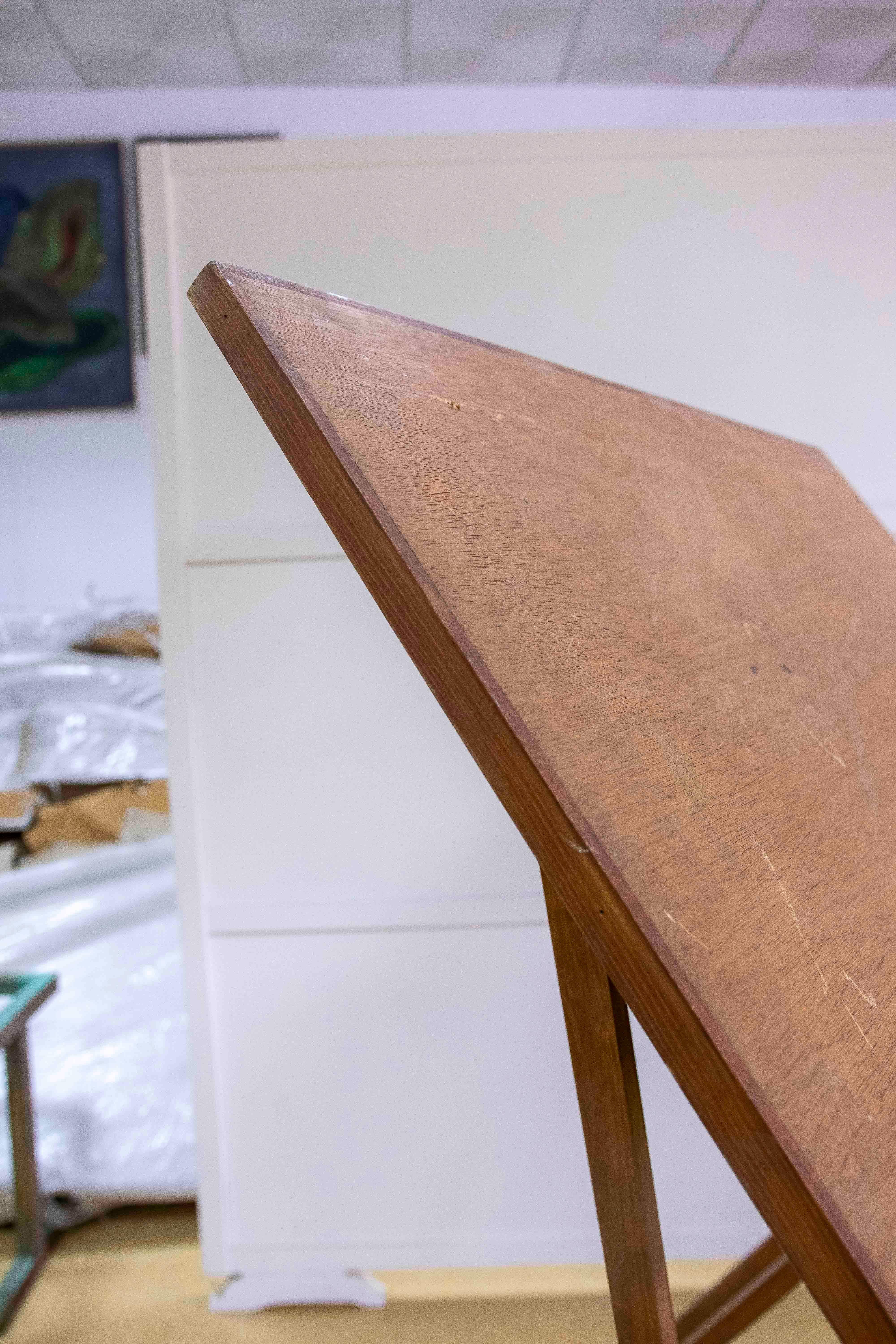1970s Architect's Wooden Folding Table For Sale 6