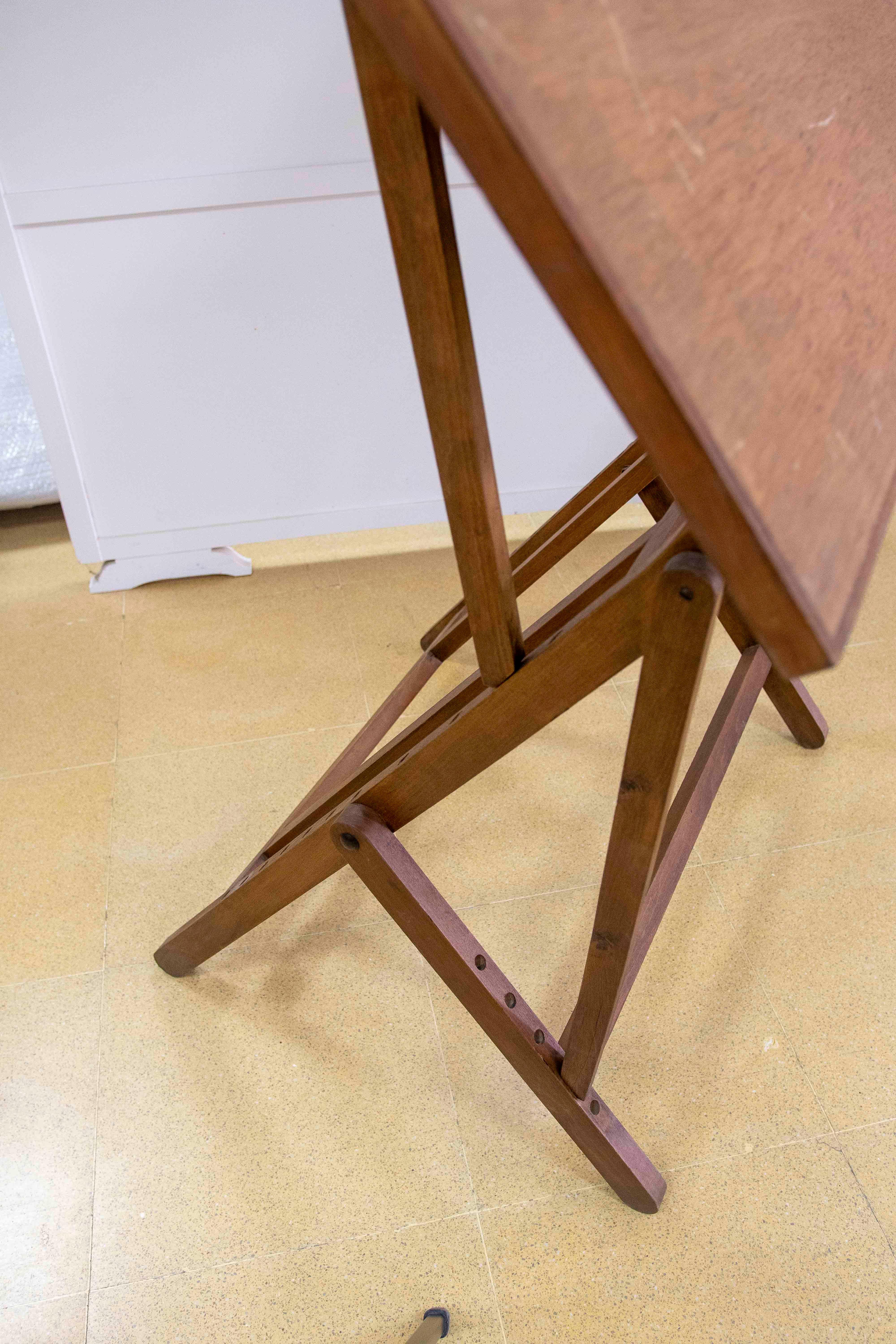 1970s Architect's Wooden Folding Table For Sale 7