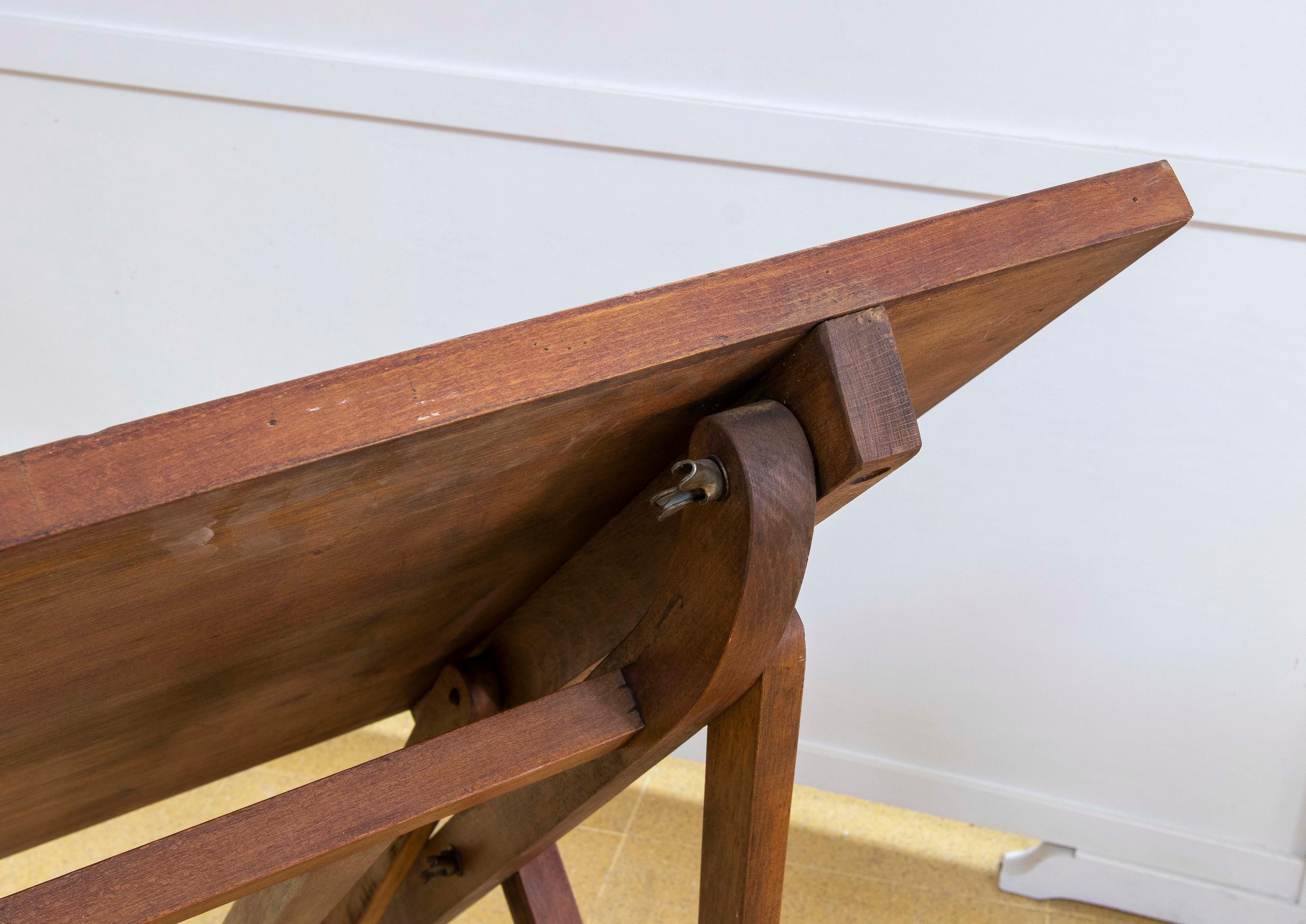 1970s Architect's Wooden Folding Table For Sale 8