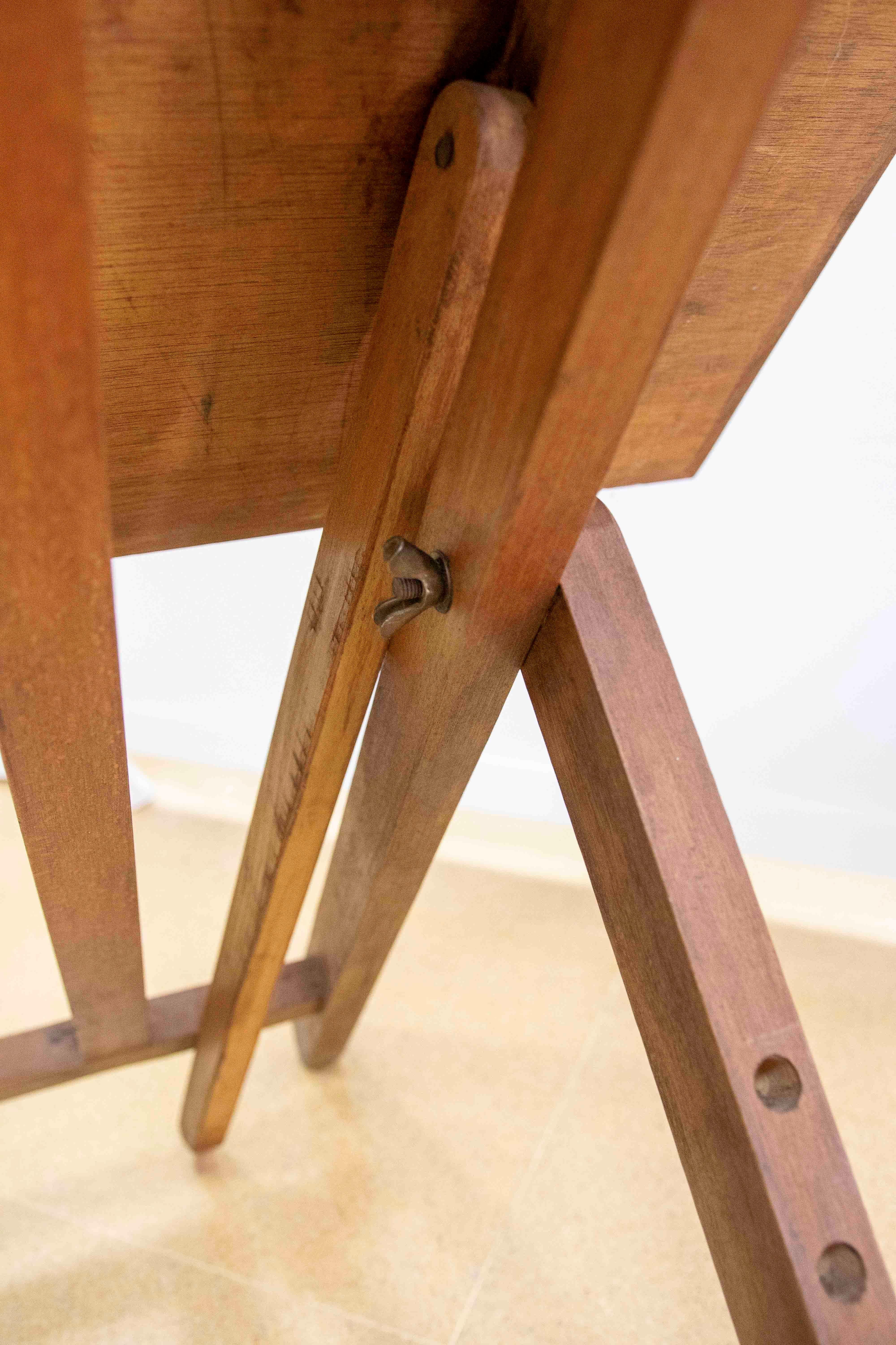 1970s Architect's Wooden Folding Table For Sale 10