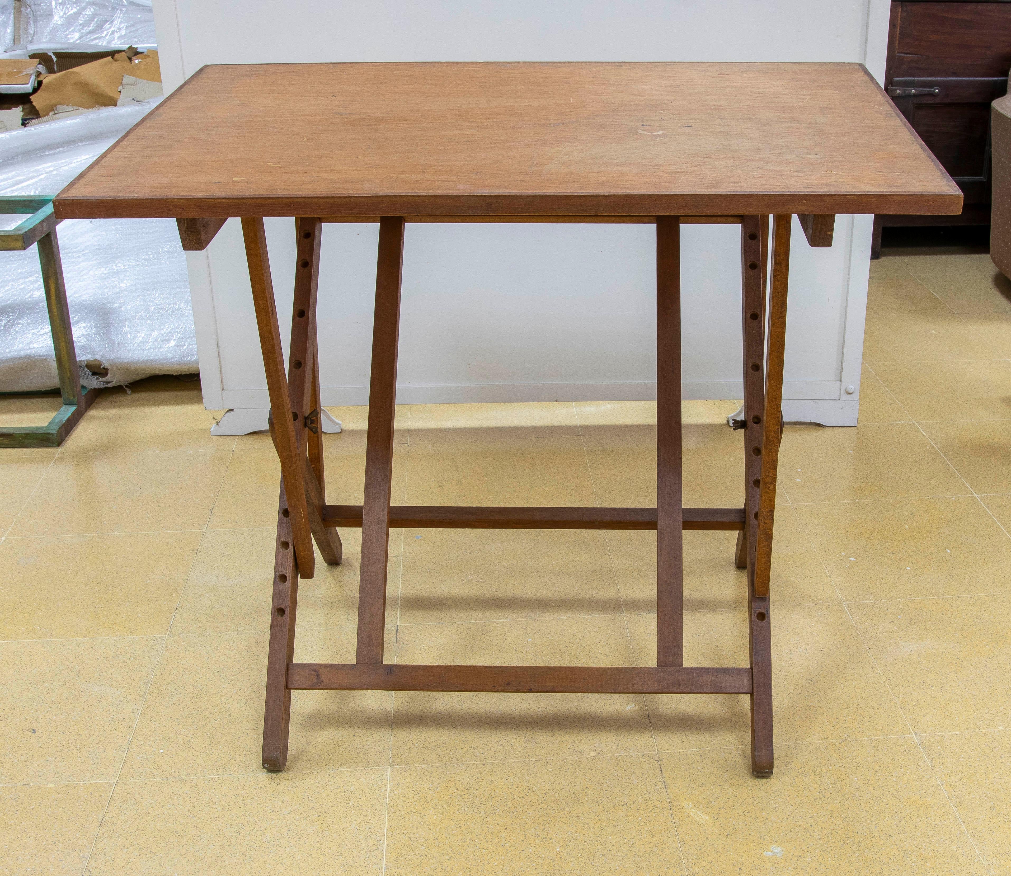 1970s Architect's Wooden Folding Table 