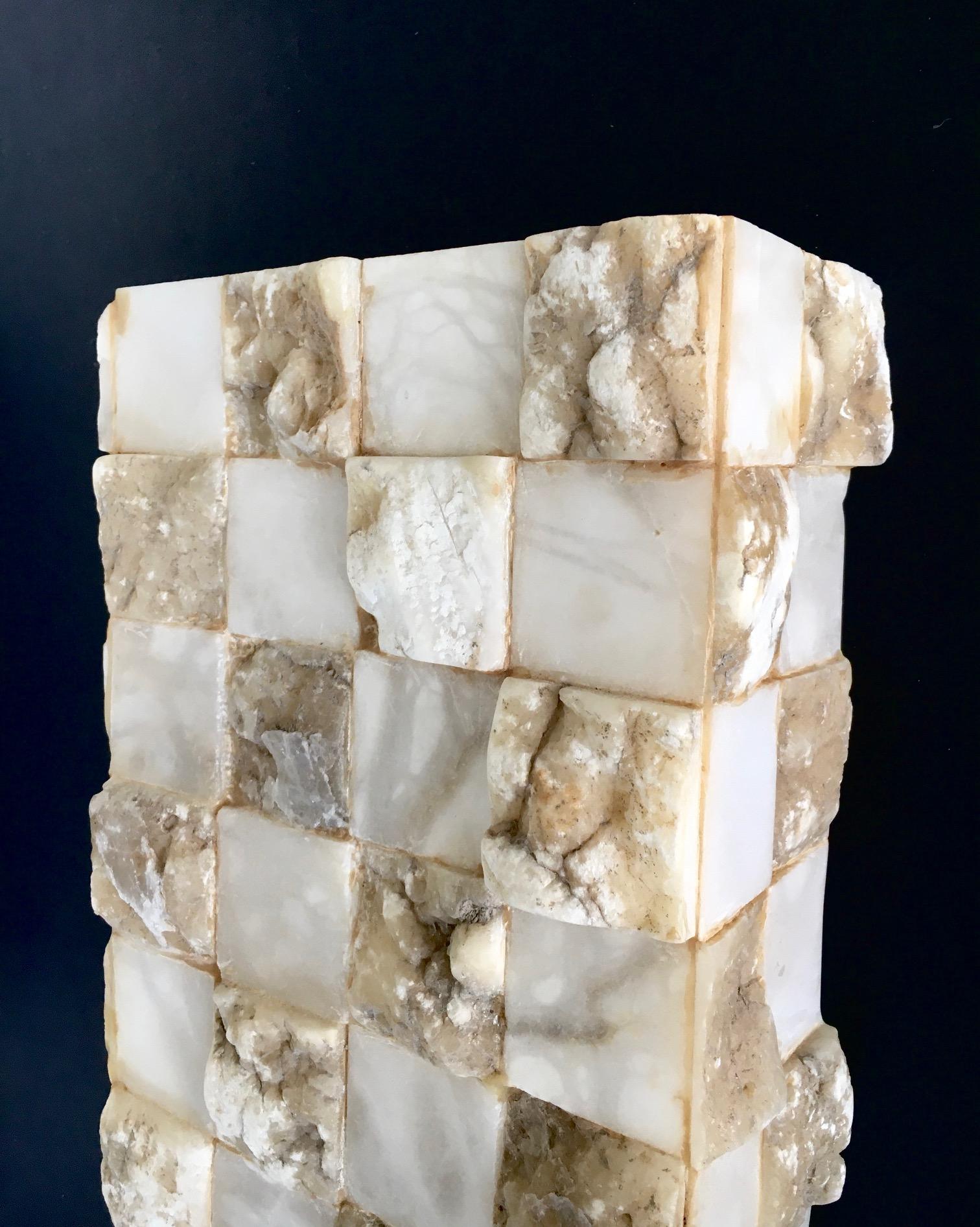 1970's Architectural Italian Design Onyx Sconce Wall Lamp 1 For Sale 5