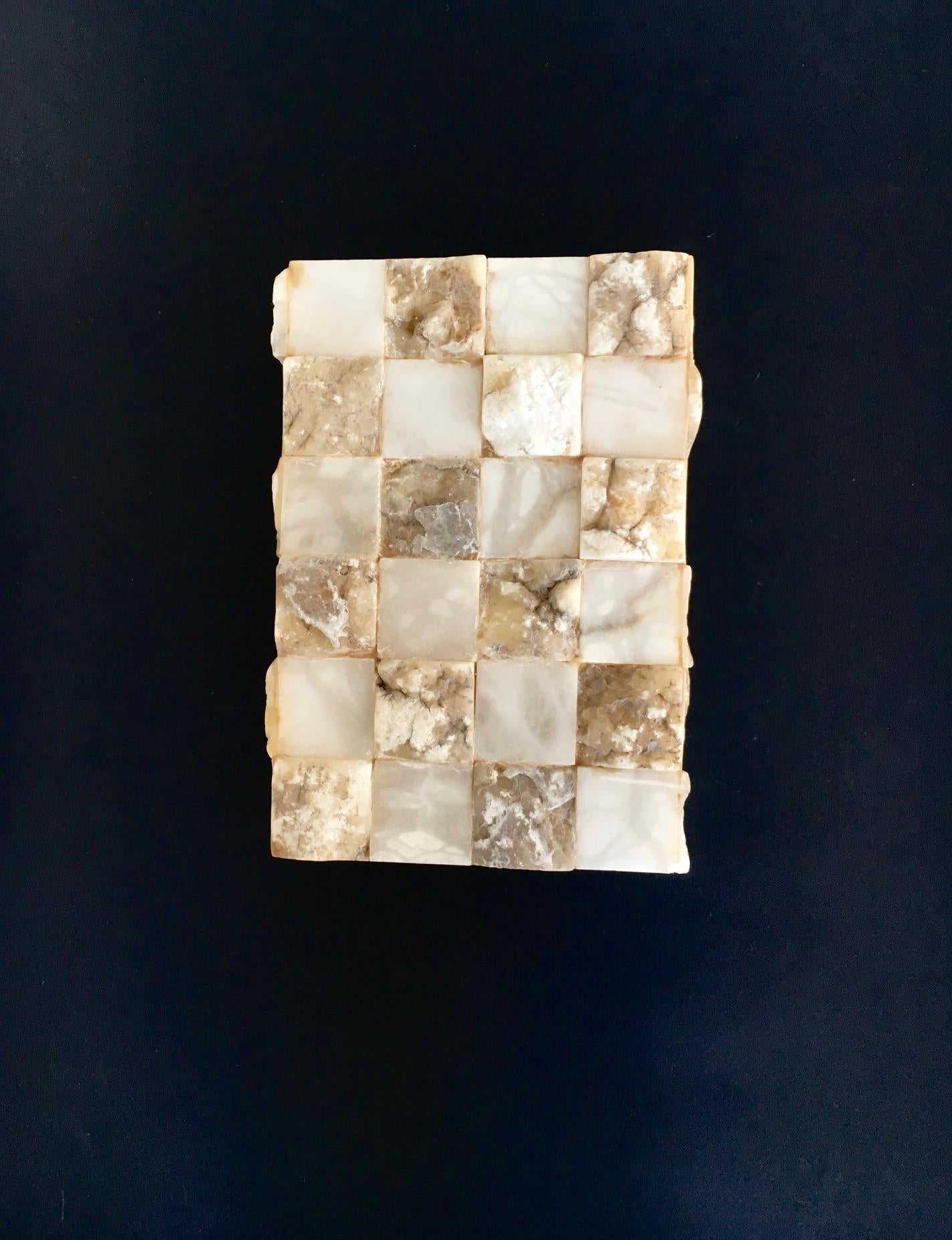 Late 20th Century 1970's Architectural Italian Design Onyx Sconce Wall Lamp 1 For Sale