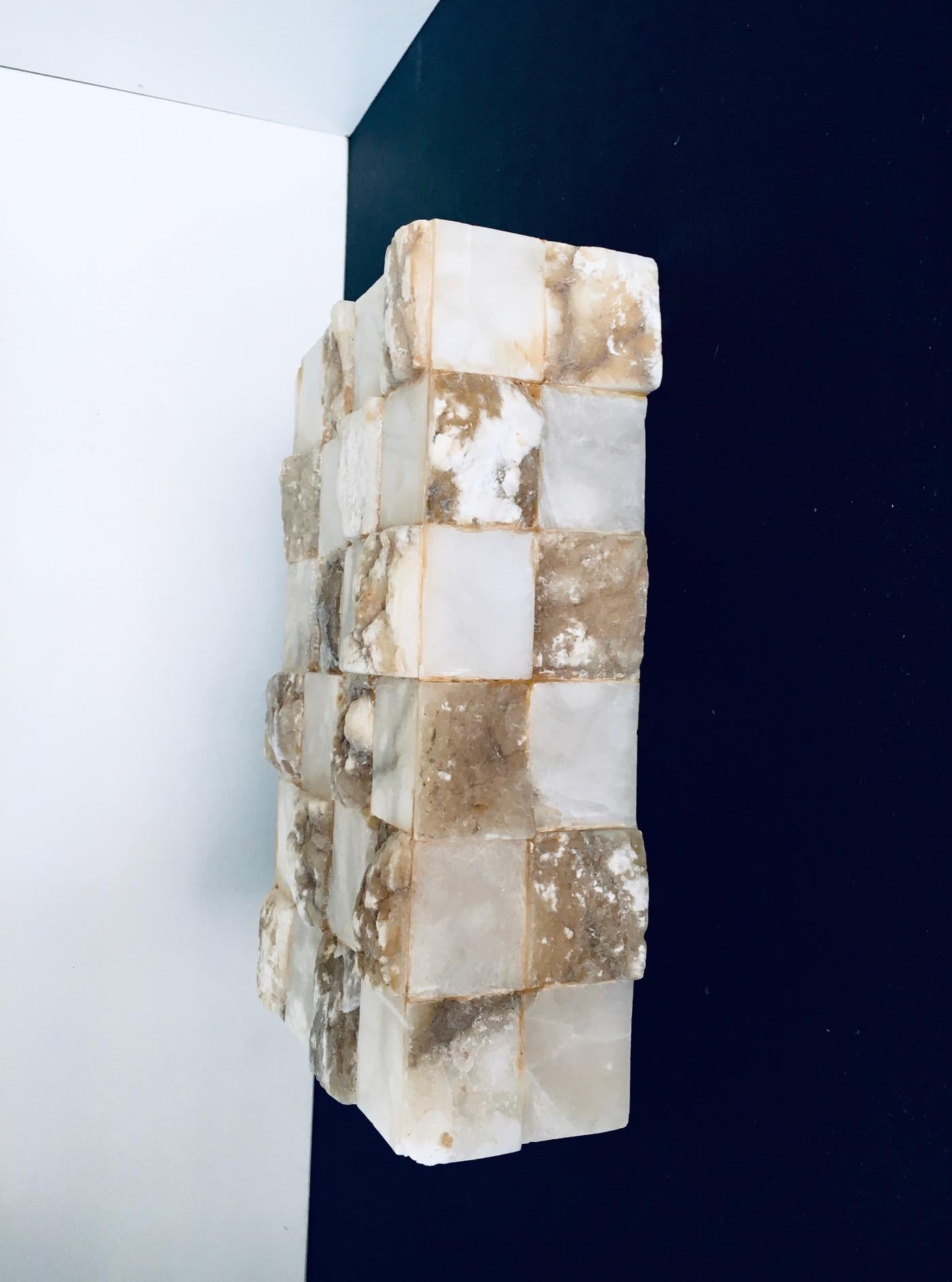 1970's Architectural Italian Design Onyx Sconce Wall Lamp 1 For Sale 2