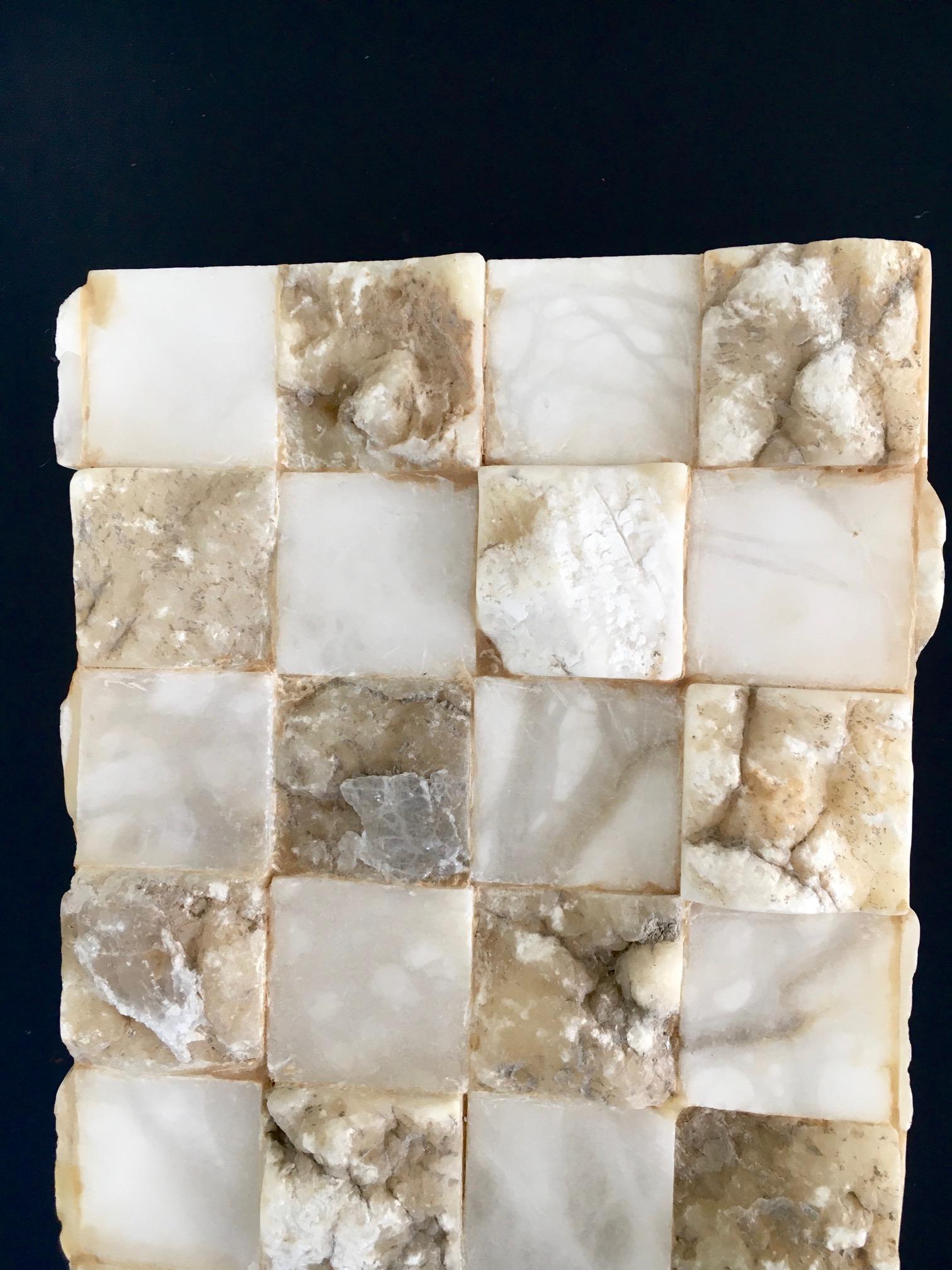 1970's Architectural Italian Design Onyx Sconce Wall Lamp 1 For Sale 3