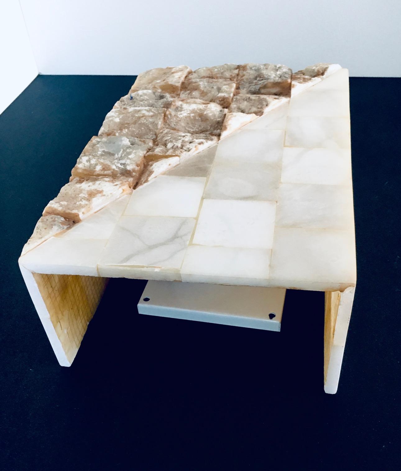 1970's Architectural Italian Design Onyx Sconce Wall Lamp 2 For Sale 7