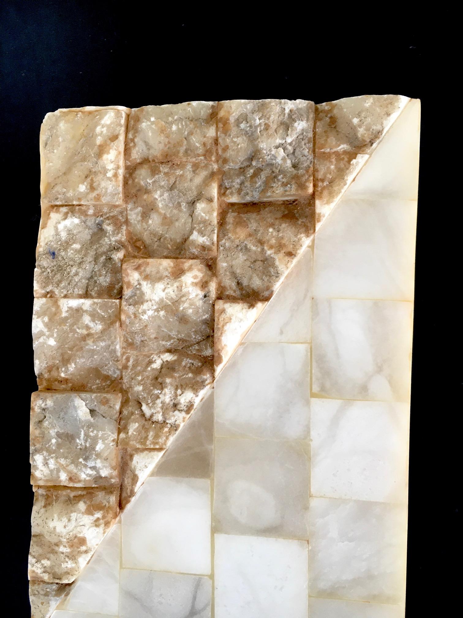1970's Architectural Italian Design Onyx Sconce Wall Lamp 2 For Sale 8