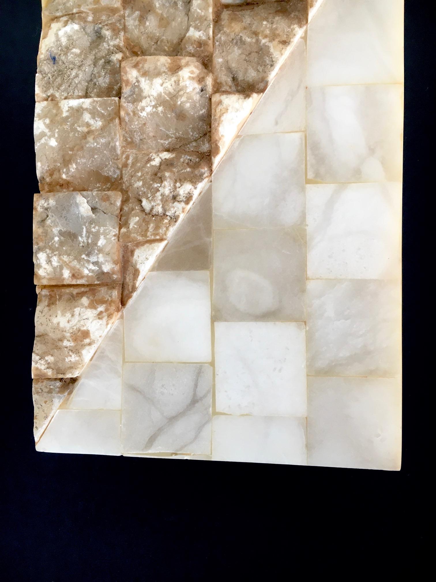 1970's Architectural Italian Design Onyx Sconce Wall Lamp 2 For Sale 9